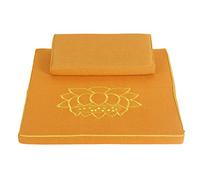 FCSFSF Grande Zafu and Zabuton Zafu Coussin De Méditation,Portable Pliable Coussin De Sol Extérieur Fibre De Noix De Coco Lin Coussin Yoga,Carré Artisanal Tapis De Méditation