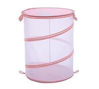FCSHFC Panier a Linge Créatif Panier à Linge Sale Pliable Transparent Panier Linge Engrener Corbeille a Linge Suspendu Rangement Salle de Bains (Color : Rose)