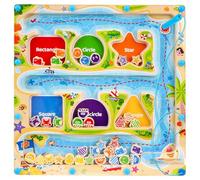 FCSONU Montessori Jouet magnétique pour enfants à partir de 3, 4, 5 ans, jeu magnétique, labyrinthe, jouet de motricité, en bois, magnétique, cadeau d'anniversaire