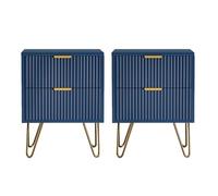 FCSQIU Lot de 2 tables de chevet avec tiroir - Table de chevet moderne - Petite table de chevet avec pieds larges - Table de chevet bohème - Commode à tiroirs