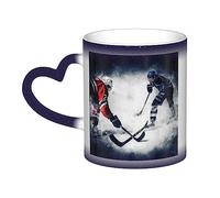 FCTVASDM Tasse à café en céramique sensible à la chaleur - 325 ml - Motif hockey sur glace - Cadeau pour homme et femme