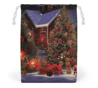 FCTVSKLN Sacs de rangement de Noël, sac de maquillage imprimé Cheer, sacs réutilisables, sacs de jouets, sacs de toilette, sacs polyvalents, style, 12 x 18 cm, moderne, Style :, 12*18cm, Moderne