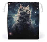 FCTVSKLN Sacs de rangement sacs de maquillage sacs réutilisables jouets un chat dans une nébuleuse sac imprimé sac de toilette organisateur multi-usages sacs adaptés cosmétiques écouteurs bijoux