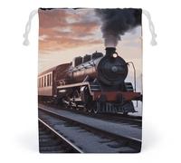 FCTVSKLN Sacs de rangement Train à vapeur Depart Sunset imprimé sac de maquillage sacs réutilisables sacs jouets sac de toilette organisateur sacs multi-usages, style, 12 x 18 cm, moderne, Style :, 12