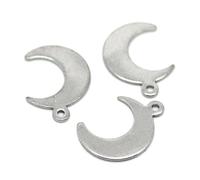 Fcuajdkq 30Pcs Pendentifs De Charme Lune en Acier Inoxydable avec Ton Argent 16Mmx12Mm