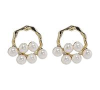 Fcuajdkq Aux Femmes Doux Simulation Stud de Perle des Boucles D'Oreilles Fille Strass éLéGant Aiguille D'Argent les Boucles D'Oreilles Pendentif