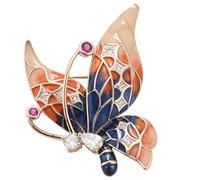 Fcuajdkq Broches Papillon pour Femmes Strass Couleur Bleu Insecte Papillon Broche d'animal Broches pour Costumes Robe Banquet epingle