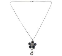 Fcuajdkq Elegant Bleu Cristal Fleur Goutte d'eau Pendentif Long Collier Femmes Chandail À La Mode Fine Cadeau