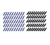 Fcuajdkq Lot de 100 pochettes en velours pour stylos - 50 pièces noires et 50 pièces bleues, noir/bleu