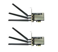 Fcuajdkq Lot de 2 adaptateurs convertisseur PCI-E pour carte Broadcom Bcm94360CSAX Bcm943602CS Bcm94331CSAX WLAN de bureau + antenne