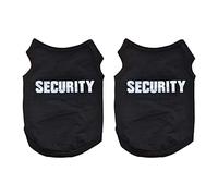 Fcuajdkq Lot de 2 vêtements d'hiver pour animal domestique Chiot Chat Gilet T-shirt Robe Pull Vêtements "Security" Noir S
