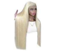 Fcuajdkq Perruque Lace Front, Perruque Sans Colle, Perruque Droite avec Raie Centrale, Perruque pour Femme (30 Pouces), Facile à Installer et Facile à Utiliser