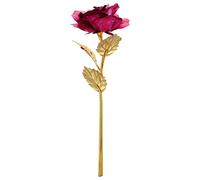 Fcuajdkq Rose Cadeau De La Saint Valentin Fleur Rose Dorée avec Fuchsia Ours