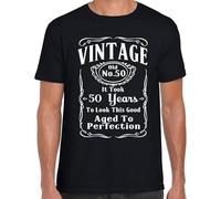 FCVesdxa44 Vintage 50th Birthday T Shirt - Funny, Gift, 50 Years Old Black XL
