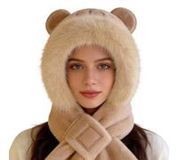 FCXVXCL 2 en 1 Bonnet Écharpe Set, Capybara Chapeau Echarpe en Peluche 2 en 1 Hiver Épais Ensemble, Chaud Bonnet d’Hiver Écharpes pour Enfants Adultes Ski Pêche Camping