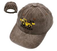 FCXVXCL Big Brother Excavator Casquette de Baseball pour Enfant, Casquette Chapeau de Soleil Casquettes Broderie de Baseball Réglable for Enfants 3-8 Years Old, Brown
