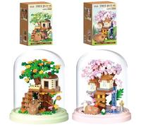 FCXVXCL Bloc de Construction Arbre Maisons 2 Pièces Construction Fleurs Housse Décoration Capybara Fleurs et Plantes Accessoires Décoratifs Créatifs pour la Maison Cadeau