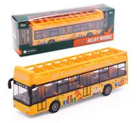 FCXVXCL Bus Jouet À Double Étages Puissance de Friction Voitures Jouets Enfant Mini Voitures À Modèle de Bus Jouets À Partir comme Enfant Cadeau D’Anniversaire Souvenir Jaune
