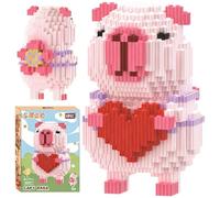 FCXVXCL Capybara Blocs de Construction, 1498 Pièces Mini Block Models Micro Briques, Coeur de Câlin Rose Capybara Jeu de Construction, pour Enfants et Adultes DIY Mini Blocs De Briques Jouet Set