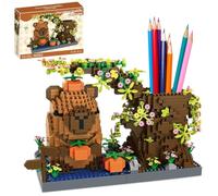 FCXVXCL Capybara Porte Stylo Capybara Stylo de Construction Blocs à Construction Créatifs Générique Porte-Crayons De Bureau Mignon Organisateur de Bureau 18×10×12.5cm