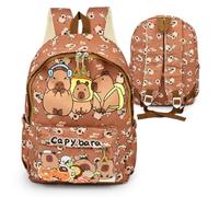 FCXVXCL Capybara Sac à Dos Enfant, Capybara Sacs Scolaires Sac d'école Sacs Scolaires pour Étudiant Outdoor Voyage École Sortie de Printemps Daypacks Imperméable 42x30x15cm