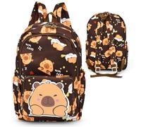 FCXVXCL Capybara Sac à Dos Enfant, Capybara Sacs Scolaires Sac d'école Sacs Scolaires pour Étudiant Outdoor Voyage École Sortie de Printemps Daypacks Imperméable 42x33x12cm