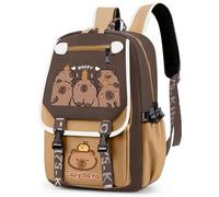 FCXVXCL Capybara Sac à Dos Enfant, Cartoon Sacs Scolaires Sac d'école Sacs Scolaires pour Étudiant Outdoor Voyage École Sortie de Printemps Daypacks Imperméable 46x29x16cm