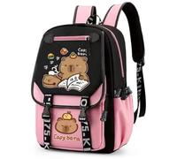 FCXVXCL Capybara Sac à Dos Garçon et Fille,Cartoon Sac à Dos Enfant,Loisir Étudiant Cartable Léger Sac Ecole Primaire Sacs D'école Outdoor Voyage École Scolaire Enfant pour Ado A