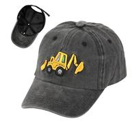 FCXVX xcavator Casquette de Baseball pour Enfant, Casquette À Visière Brodée D'Excavatrice, Casquette De Baseball À Boucle Arrière Réglable, Chapeau De Soleil D'Été 2