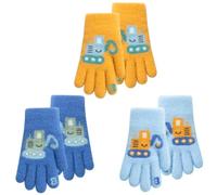 FCXVXCL Gants Hiver Pour Enfant 3 Paires Gants Magiques Pour Enfants Mitaines en Tricot Extensibles À Doigt Complet À Colorés Tricotés et Chauds Pour 4-10 Ans Garçons