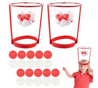 FCXVXCL Jeu Head Hoop Basketball Jeux de Basketball Amusant en Intérieur Jeu de Bandeau Jeux d'action Amusant avec Panier Tête et Balles Ensemble Jouets pour Enfants et Adultes