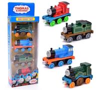 FCXVXCL Jouet Vehicles, 4 pcs Interactive Train Jouets, Mini Véhicule pour Enfant, Train Figurines Set à Collectionner Cadeaux for Kids Ages 3+