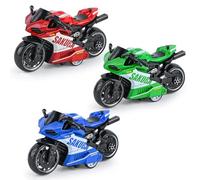 FCXVXCL Jouets de Motos en Alliage Moto Modèle Jouet Simulation Jouet Mini de Moto Les Garçons et Les Jeux Éducatifs pour Filles, Cadeau De FêTe d'anniversaire 3pcs
