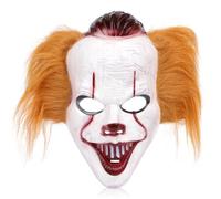 FCXVXCL Masque Horreur Clown, Masque Clown Tueur Halloween, Masque de Clown D'horreur avec Des Cheveux, Masque Décoratif Effrayant de Clown Adulte pour Halloween, Carnaval et Fête D'horreur