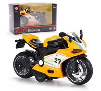 FCXVXCL Modèle Moto Ratio 1: 12 Véhicules À Moteur Moto Modèle Réduit Voiture Jouet en Alliage Haute Simulation Objets De Collection Reproduction Cadeau De FêTe d'anniversaire Jaune