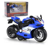 FCXVXCL Modèle Moto Ratio 1: 12 Véhicules À Moteur Moto Modèle Réduit Voiture Jouet en Alliage Haute Simulation Objets De Collection Reproduction Cadeau De FêTe d'anniversaire Bleu