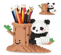 FCXVXCL Panda Porte Stylo Panda Stylo de Construction Blocs à Construction Créatifs Générique Porte-Crayons de Bureau Organisateur de Bureau Cadeau Unique et Personnalisé