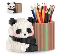 FCXVXCL Panda Porte Stylo Panda Stylo de Construction Blocs à Construction Créatifs Générique Porte-Crayons de Bureau Mignon Organisateur de Bureau Cadeau Unique et Personnalisé