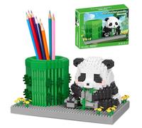 FCXVXCL Panda Porte Stylo Panda Stylo de Construction Blocs à Construction Créatifs Générique Porte-Crayons De Bureau Mignon Organisateur de Bureau Cadeaux Décoratifs 17×9×8.5cm