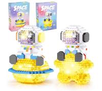 FCXVXCL Space Astronaute Blocs de Construction Astronaute avec Lampe Ensemble de Blocs Briques Décoration Créative Maison et Bureau Jouet Créatif Cadeau pour Adolescents