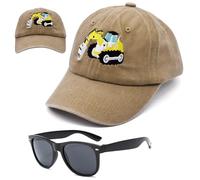FCXVXCL Tractor Casquette de Baseball pour Enfant,Tractor Casquette et Lunettes de Soleil Chapeau de Soleil Casquettes Broderie de Baseball Réglable for Enfants 3-8 Years Old