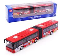 FCXVXCL Véhicules de Bus et Voiture Jouet avec Boîte, Jouet de Modèle de Bus Jouets d’Inertie Voitures à Tirer Véhicules de Voiture de Ville pour Enfants Cadeau d’Anniversaire Fête - Rouge