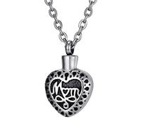 FCZDQ Collier funéraire en acier inoxydable avec pendentif urne funéraire en forme de cœur pour maman
