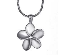 FCZDQ Pendentif funéraire en forme de rose en acier inoxydable pour cendres, Acier inoxydable, Pas de gemme