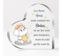 FCZIVA Bons Amis Acrylique Plaque Coeur Ornements Homme Anniversaire Cadeaux Bureau Signes Amitié Apprécier Noël Décoration de MaisonObtention Diplôme Adieu Souvenirs Mignon Étoiles