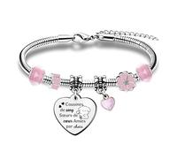 FCZIVA Bracelets Cousins Cadeaux D'anniversaire Noël Personnalisé Inspirant Adolescents Cadeaux De Fin D'études Je T'aime Rentrée Meilleurs Voeux Femmes Bijoux De Charme Super Rappel De Soeur Cousins