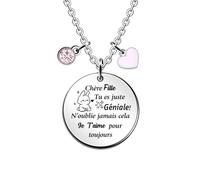 FCZIVA Fille Pendentif Colliers Cadeaux de Noël Inspirant Chaîne Réglable Apprécier Citations Gravé Femmes Bijoux d'anniversaire Personnalisé Graduation Motivation Accompagner Souvenir Géniale