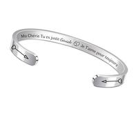 FCZIVA Ma Chérie Manchette Bracelets Cadeaux de Noël Apprécier Réglables Citations Petite Amie Gravé Femme Bijoux d'anniversaire Personnalisé Saint-Valentin Accompagner Amour Souvenir