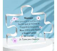 FCZIVA Ma Mère Acrylique Plaque Puzzle Ornements Femmes Fête des Mères Cadeaux Personnalisé Anniversaire Noël Maison Bureau Signes Décoration Maman Retraite Apprécier Souvenir Je T’aime