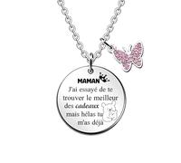 FCZIVA Maman Collier Pendentif Drôle Réglable Bonne fête des Mères Cadeaux Noël Anniversaire Charm Bijoux de Fils Fille Action de Grâce Personnalisé Famille Amour Mignons Ours Modèle